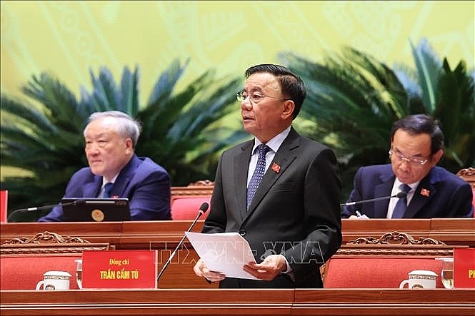 Đồng chí Trần Cẩm Tú, Ủy viên Bộ Chính trị, Thường trực Ban Bí thư điều hành phiên thảo luận chiều 21/1. Ảnh: TTXVN Đồng chí Trần Cẩm Tú, Ủy viên Bộ Chính trị, Thường trực Ban Bí thư điều hành phiên thảo luận chiều 21/1. Ảnh: TTXVN