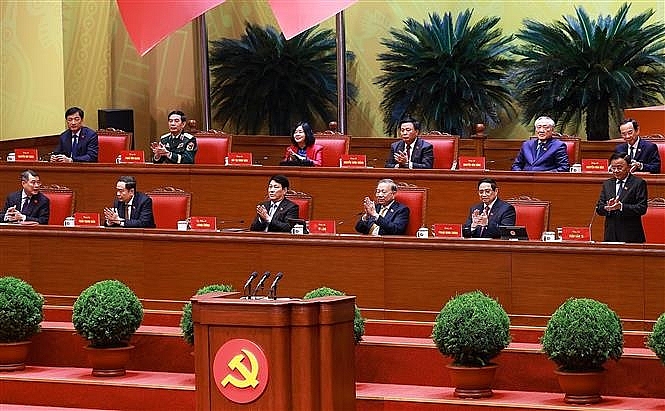 Đoàn Chủ tịch điều hành Đại hội XIV của Đảng chiều 21/1/2026. Ảnh: TTXVN Đoàn Chủ tịch điều hành Đại hội XIV của Đảng chiều 21/1/2026. Ảnh: TTXVN
