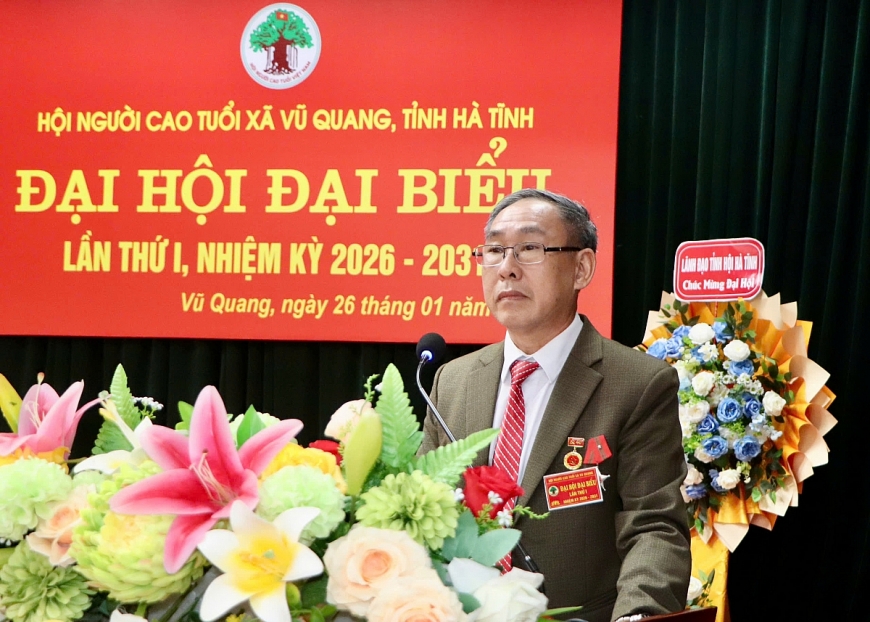 Ông Thái Văn Thuật - Chủ tịch Hội Người cao tuổi xã báo cáo tổng kết hoạt động công tác Hội NCT nhiệm kỳ 2021-2026, phương hướng mục tiêu nhiệm vụ nhiệm kỳ 2026-2031. Ông Thái Văn Thuật - Chủ tịch Hội Người cao tuổi xã báo cáo tổng kết hoạt động công tác Hội NCT nhiệm kỳ 2021-2026, phương hướng mục tiêu nhiệm vụ nhiệm kỳ 2026-2031.