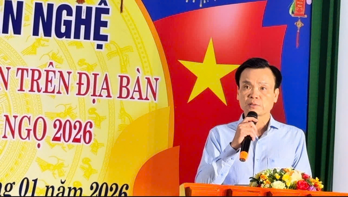 Ông Nguyễn Việt Dũng, Chủ tịch Ủy ban nhân dân phường Phước Thắng, phát biểu tại chương trình Ông Nguyễn Việt Dũng, Chủ tịch Ủy ban nhân dân phường Phước Thắng, phát biểu tại chương trình