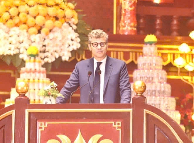 Ông Jonathan Wallace Baker, Trưởng Đại diện UNESCO tại Việt Nam phát biểu tại lễ khai hội Xuân Yên Tử 2026. Khai hội Xuân Yên Tử 2026