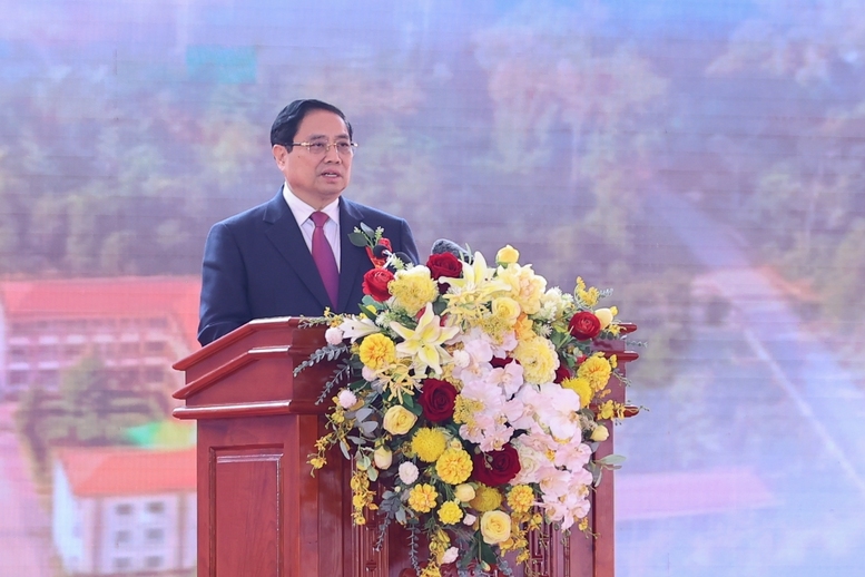 Thủ tướng Phạm Minh Chính phát biểu tại lễ khởi công. Thủ tướng Phạm Minh Chính phát biểu tại lễ khởi công.