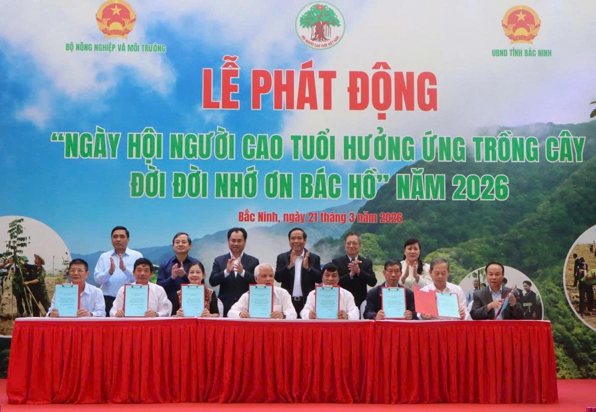 Hội NCT 8 tỉnh thuộc Cụm thi đua số I cam kết trồng cây theo kế hoạch
