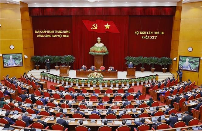 Tổng Bí thư Tô Lâm phát biểu khai mạc Hội nghị lần thứ hai Ban Chấp hành Trung ương Đảng khóa XIV. Ảnh: TTXVN Tổng Bí thư Tô Lâm phát biểu khai mạc Hội nghị lần thứ hai Ban Chấp hành Trung ương Đảng khóa XIV. Ảnh: TTXVN