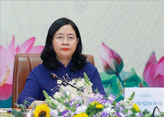 Ủy viên Bộ Chính trị, Bí thư Trung ương Đảng, Chủ tịch Ủy ban Trung ương Mặt trận Tổ quốc (MTTQ) Việt Nam Bùi Thị Minh Hoài. Ảnh: TTXVN Ủy viên Bộ Chính trị, Bí thư Trung ương Đảng, Chủ tịch Ủy ban Trung ương Mặt trận Tổ quốc (MTTQ) Việt Nam Bùi Thị Minh Hoài. Ảnh: TTXVN