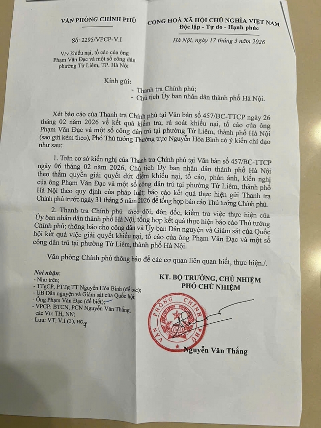 Phó Thủ tướng Thường trực Chính phủ chỉ đạo giải quyết dứt điểm vụ việc Phó Thủ tướng Thường trực Chính phủ chỉ đạo giải quyết dứt điểm vụ việc
