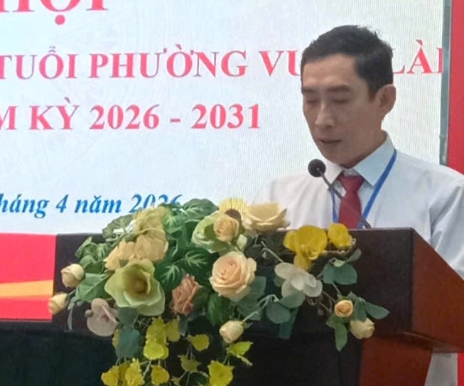 Ông Nguyễn Thế Khang, Phó Chủ tịch UBND phường Vườn Lài phát biểu tại Đại hội Người cao tuổi phường Vườn Lài nhiệm kỳ 2026–2031 Ông Nguyễn Thế Khang, Phó Chủ tịch UBND phường Vườn Lài phát biểu tại Đại hội Người cao tuổi phường Vườn Lài nhiệm kỳ 2026–2031