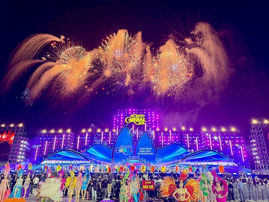 Màn pháo hoa rực rỡ kết thúc chương trình Carnaval Hạ Long 2026. (Ảnh: Sở VHTT&DL). Màn pháo hoa rực rỡ kết thúc chương trình Carnaval Hạ Long 2026. (Ảnh: Sở VHTT&DL).