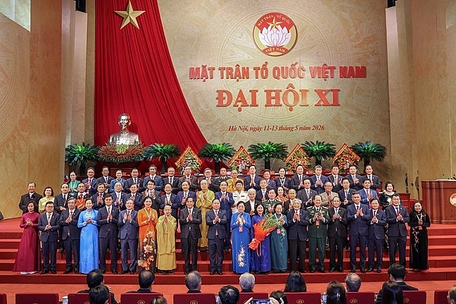 Đoàn Chủ tịch Ủy ban Trung ương MTTQ Việt Nam khóa XI, nhiệm kỳ 2026 -2031 ra mắt Đại hội - Ảnh: VGP/Toàn Thắng Đoàn Chủ tịch Ủy ban Trung ương MTTQ Việt Nam khóa XI, nhiệm kỳ 2026 -2031 ra mắt Đại hội - Ảnh: VGP/Toàn Thắng