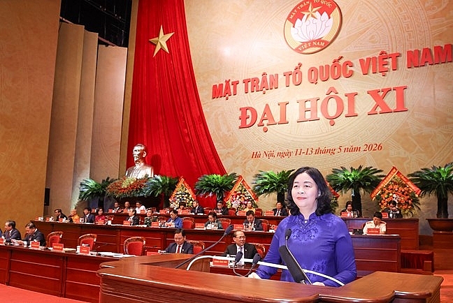Đồng chí Bùi Thị Minh Hoài, Ủy viên Bộ Chính trị, Bí thư Trung ương Đảng, Bí thư Đảng ủy MTTQ, các đoàn thể Trung ương, Chủ tịch Ủy ban Trung ương MTTQ Việt Nam khóa XI phát biểu nhận nhiệm vụ -Ảnh: VGP/Toàn Thắng Đồng chí Bùi Thị Minh Hoài, Ủy viên Bộ Chính trị, Bí thư Trung ương Đảng, Bí thư Đảng ủy MTTQ, các đoàn thể Trung ương, Chủ tịch Ủy ban Trung ương MTTQ Việt Nam khóa XI phát biểu nhận nhiệm vụ -Ảnh: VGP/Toàn Thắng