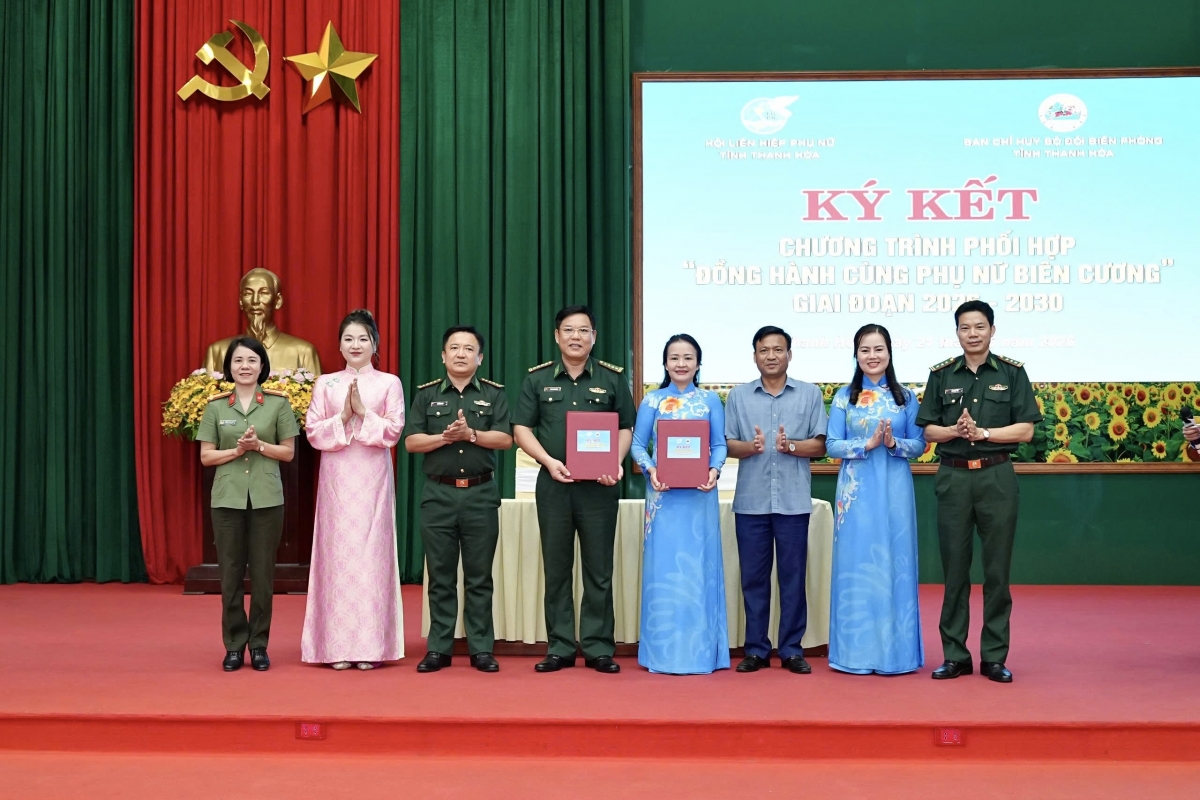 Lãnh đạo Hội Liên hiệp Phụ nữ, Ban Chỉ huy Bộ đội Biên phòng tỉnh Thanh Hóa ký kết Chương trình phối hợp giai đoạn 2026 - 2030 Lãnh đạo Hội Liên hiệp Phụ nữ, Ban Chỉ huy Bộ đội Biên phòng tỉnh Thanh Hóa ký kết Chương trình phối hợp giai đoạn 2026 - 2030
