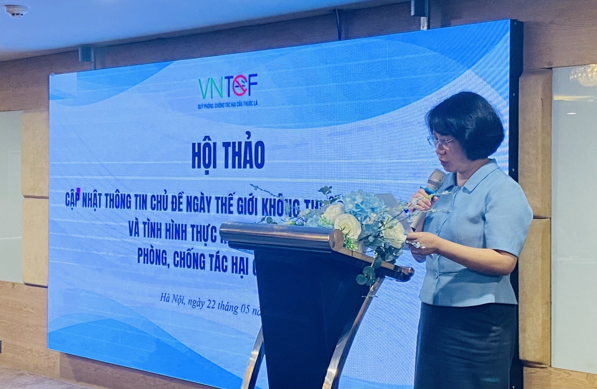 Ths.Bác sĩ Phan Thị Hải, Phó Giám đốc Quỹ Phòng, chống tác hại của thuốc lá (Bộ Y tế) phát biểu tại Hội thảo Ths.Bác sĩ Phan Thị Hải, Phó Giám đốc Quỹ Phòng, chống tác hại của thuốc lá (Bộ Y tế) phát biểu tại Hội thảo