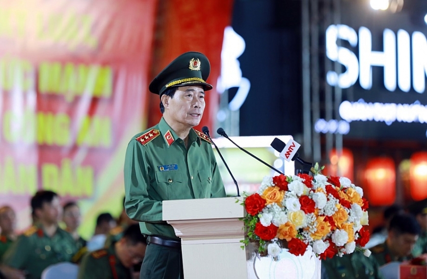 Thượng tướng Lê Quốc Hùng, Ủy viên Trung ương Đảng, Thứ trưởng Bộ Công an, Trưởng ban Chỉ đạo Hội thao phát biểu khai mạc. Khai mạc Hội thao Quân sự, võ thuật và thể thao