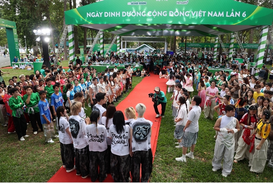 Khu vực trưng bày của Herbalife Việt Nam tại sự kiện cũng thu hút nhiều người tham gia với các hoạt động tương tác thú vị xoay quanh chủ đề sức khỏe và dinh dưỡng