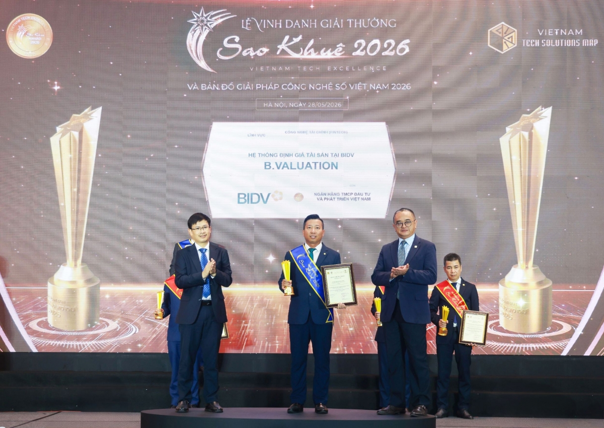 6 giải pháp ngân hàng sốc ủa BIDV đạt giải Sao Khuê 2026 6 giải pháp ngân hàng sốc ủa BIDV đạt giải Sao Khuê 2026