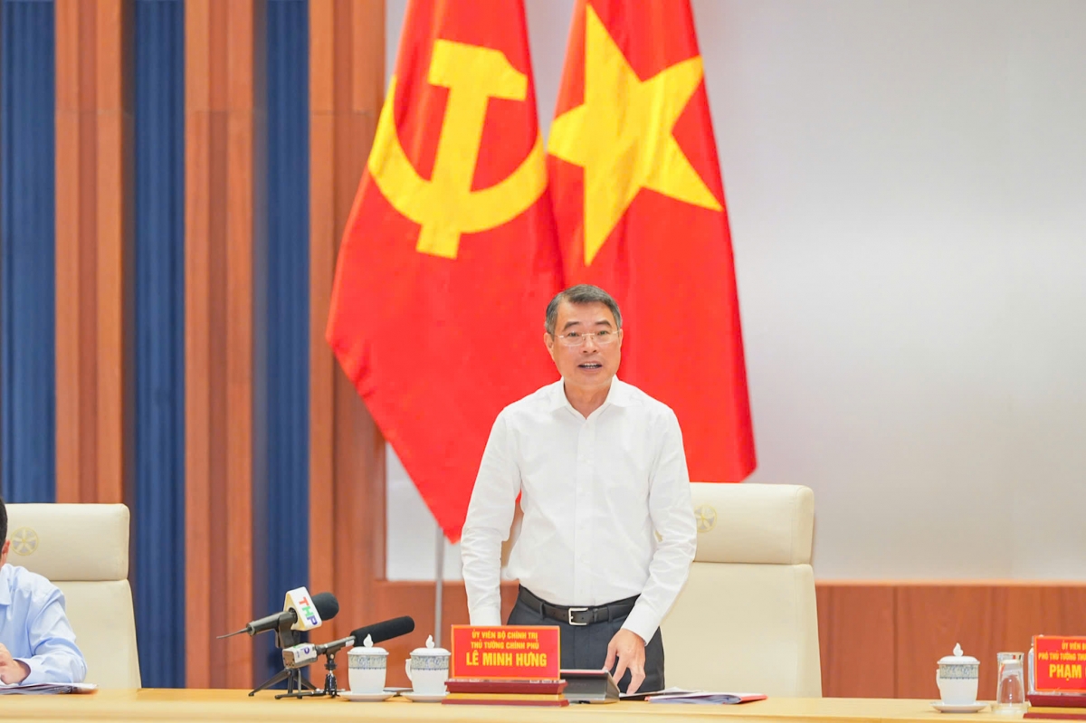 Thủ tướng Chính phủ Lê Minh Hưng phát biểu tại cuộc làm việc. Ảnh: NL Thủ tướng Chính phủ Lê Minh Hưng phát biểu tại cuộc làm việc. Ảnh: NL