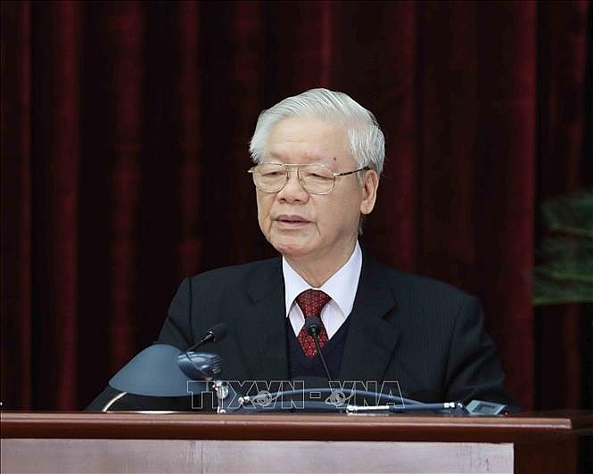 Tổng Bí thư, Chủ tịch nước Nguyễn Phú Trọng phát biểu bế mạc Hội nghị. Ảnh: Phương Hoa/TTXVN Tổng Bí thư, Chủ tịch nước Nguyễn Phú Trọng phát biểu bế mạc Hội nghị. Ảnh: Phương Hoa/TTXVN