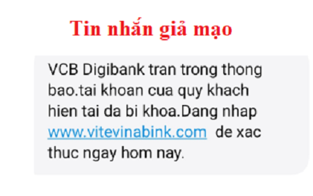 Cảnh báo lừu đảo mạo danh tin nhắn thương hiệu Vietcombank 