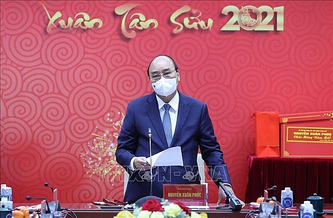 Thủ tướng Nguyễn Xuân Phúc phát biểu. Ảnh: Thống Nhất/TTXVN