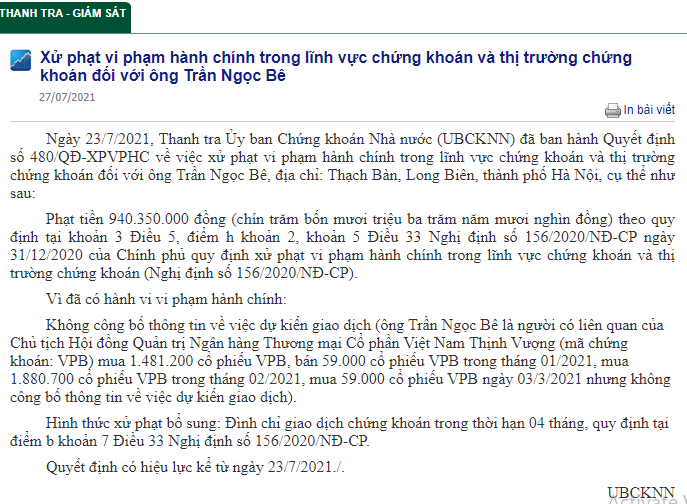 Lãi lớn từ chứng khoán, lãnh đạo VPBank có bỏ quên xử lý nợ xấu 3,5%?