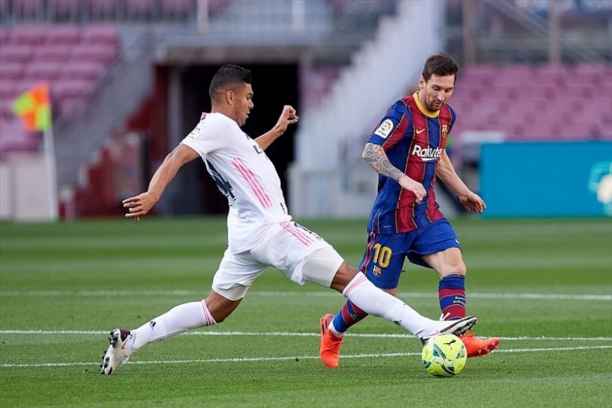 6 trận gặp Real Madrid gần đây, Lionel Messi không ghi bàn. Ảnh: Getty Images