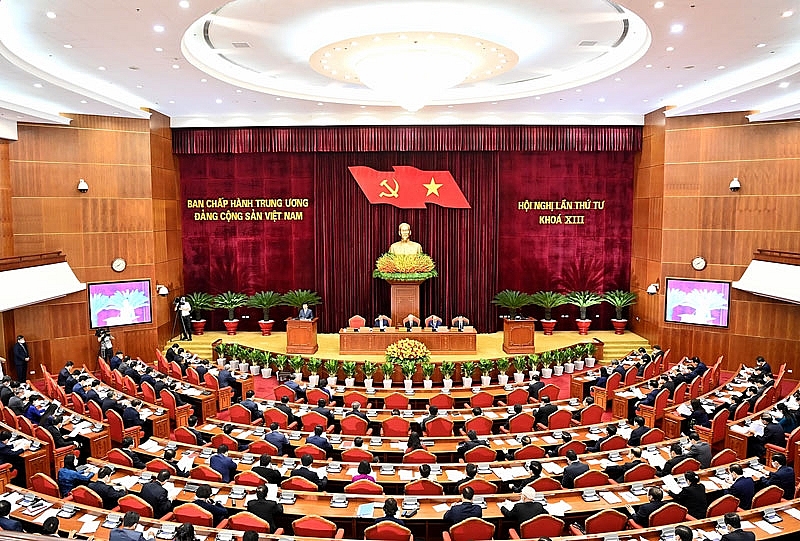 Toàn cảnh Hội nghị lần thứ tư Ban Chấp hành Trung ương Đảng khóa XIII. (Ảnh: ĐĂNG KHOA)