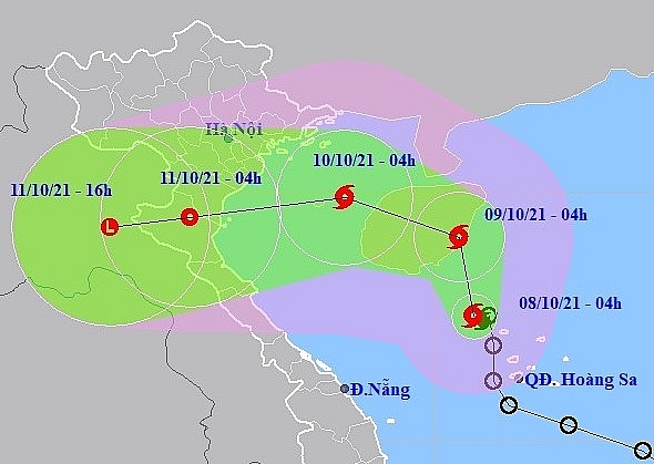 Dự báo vị trí và đường đi của bão số 7 (LIONROCK)
