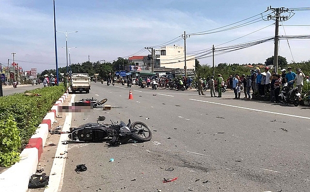 Hiện trường vụ tai nạn khiến 3 người tử vong.