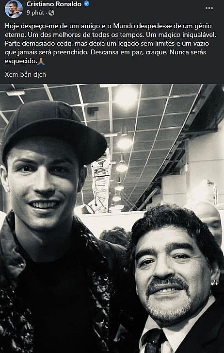 Ronaldo, Messi tri ân huyền thoại Maradona Ronaldo, Messi tri ân huyền thoại Maradona