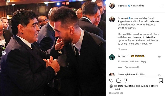Ronaldo, Messi tri ân huyền thoại Maradona Ronaldo, Messi tri ân huyền thoại Maradona