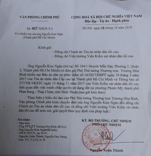 Tin mới về vụ Đại tá Công an thua kiện ở Ninh Thuận: Phó Thủ tướng Thường trực Trương Hòa Bình chỉ đạo giải quyết