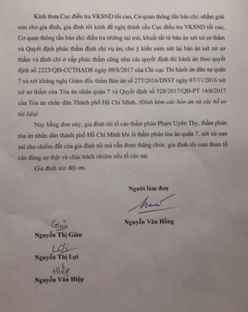 Viết tiếp bài “Vụ tranh chấp QSDĐ tại quận 7, TP Hồ Chí Minh: Hơn 2 năm TAND Cấp cao vẫn chưa có hồi âm (!?)”: Nhiều tình tiết quan trọng chưa được là