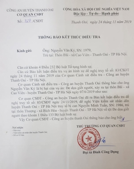 Công an huyện Thanh Oai, TP Hà Nội: Liệu có bỏ sót đồng phạm trong vụ đe dọa giết người ở xã Cao Viên?