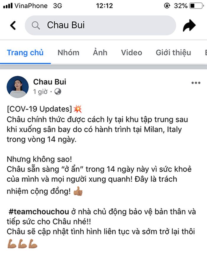 Châu Bùi - nghệ sĩ Việt đầu tiên bị cách ly vì Covid-19