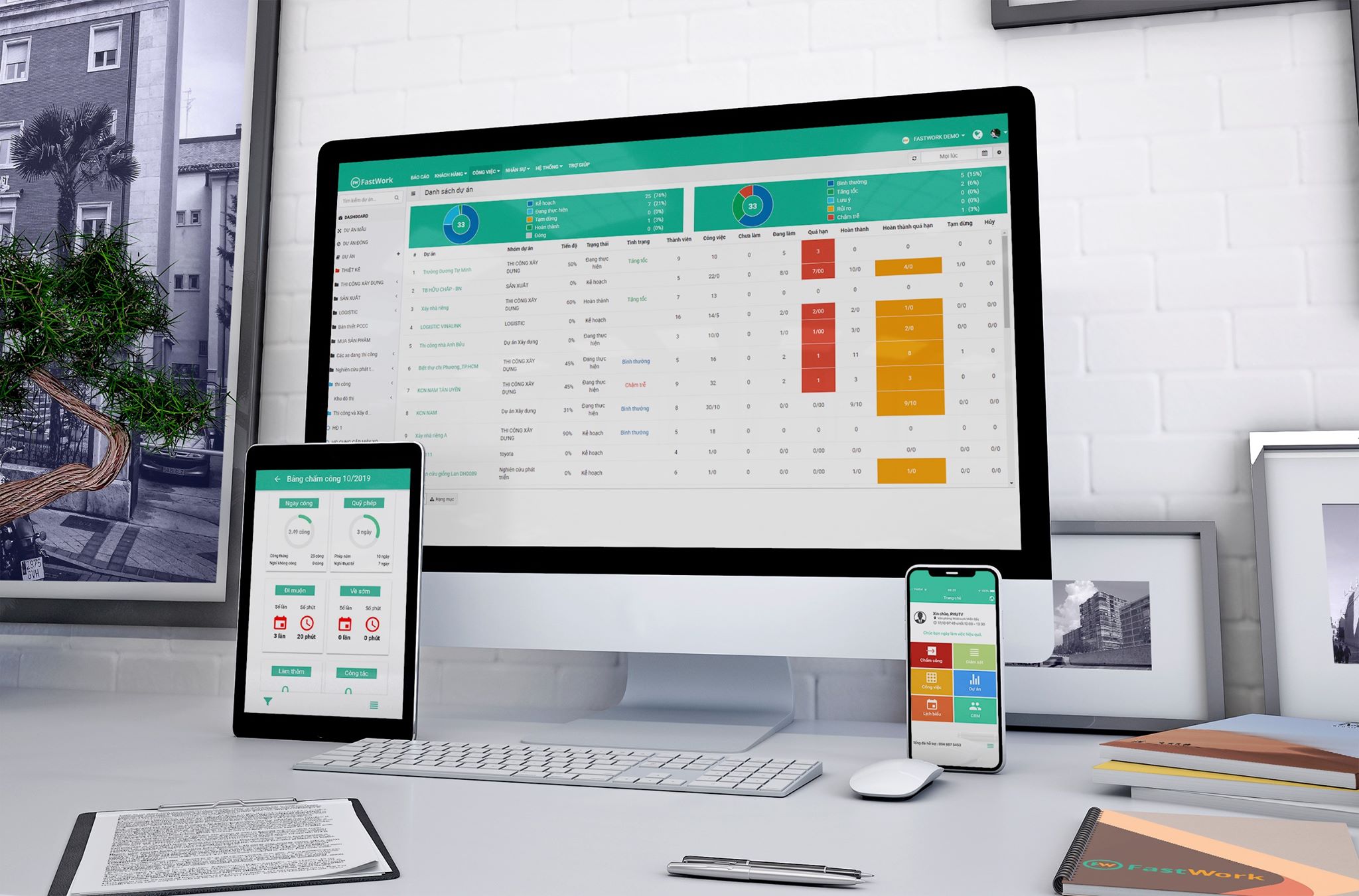 Phần mềm chấm c&ocirc;ng bằng di động FastWork