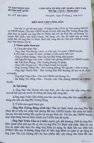 Tỉnh Kiên Giang: Chủ tịch UBND huyện Phú Quốc chỉ đạo xử lí việc UBND xã Dương Tơ không chấp hành thi hành án