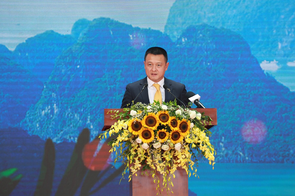&Ocirc;ng Đặng Minh Trường- Chủ tịch HĐQT Sun Group ph&aacute;t biểu tại Lễ khai trương