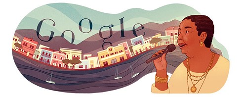 Google Doodle vinh danh nữ danh ca Ces&aacute;ria &Eacute;vora nh&acirc;n kỷ niệm ng&agrave;y sinh nhật lần thứ 78 của b&agrave;