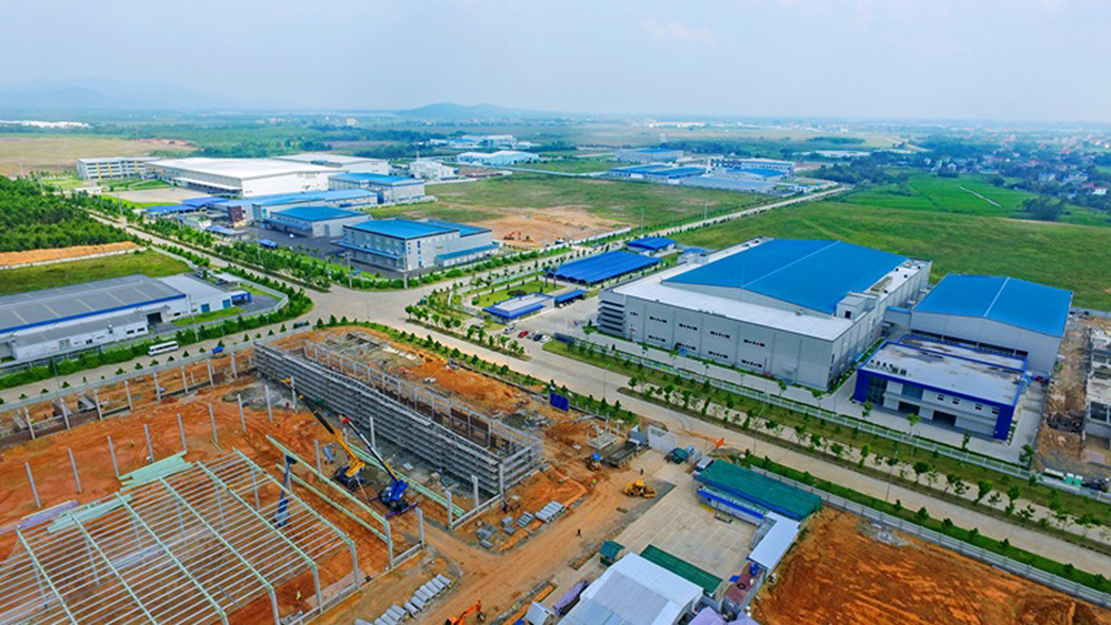 Khu c&ocirc;ng nghiệp B&aacute; Thiện 2 (B&igrave;nh Xuy&ecirc;n, Vĩnh Ph&uacute;c) đang ph&aacute;t triển mạnh. Ảnh Nguyễn Lượng