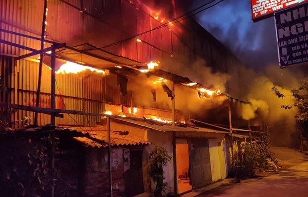 Hiện trường vụ ch&aacute;y tại C&ocirc;ng ty Rạng Đ&ocirc;ng ng&agrave;y 28/8. (Nguồn ảnh: Vietnam+)