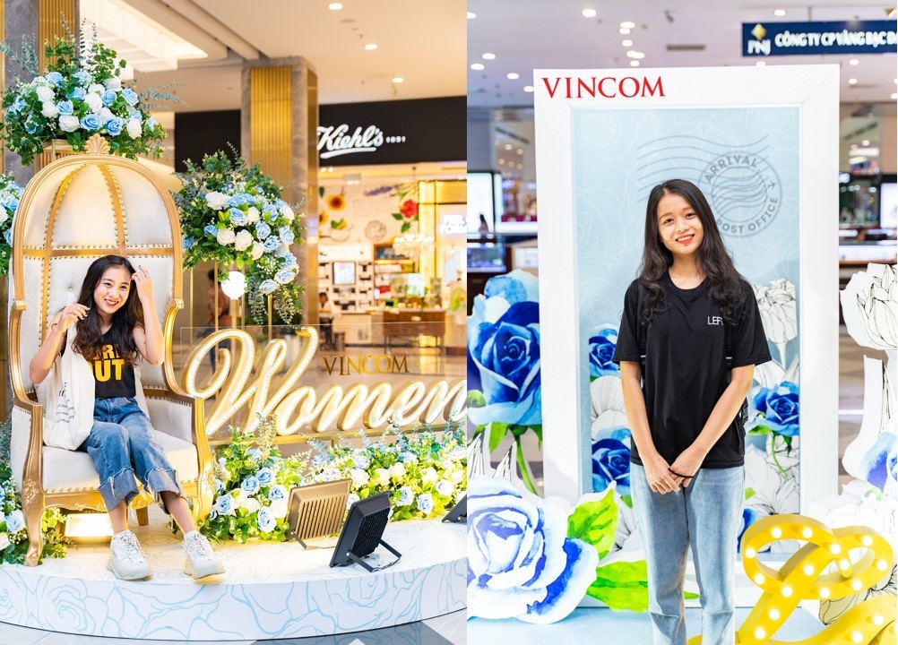Vincom mang đến &ldquo;background&rdquo; chụp ảnh rực rỡ sắc hoa l&agrave;m vừa l&ograve;ng chị em trong dịp 20.10