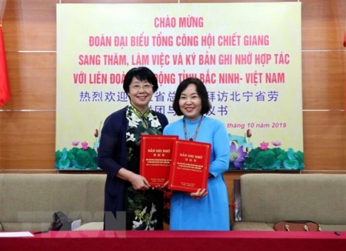 Công đoàn Bắc Ninh và Chiết Giang ký thỏa thuận hợp tác 