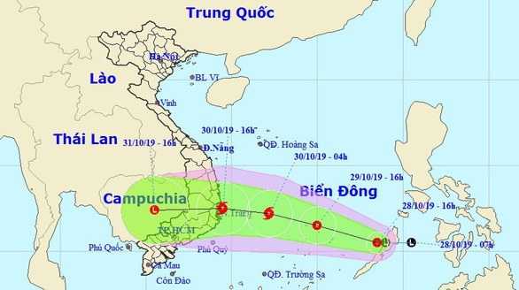 Bản đồ đường đi của &Aacute;p thấp nhiệt đới