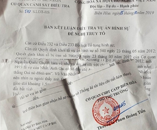 Về xử lí hành vi “cố ý gây thương tích” cho ông Nguyễn Quốc Oai, ở phường Phước Tân, TP Biên Hòa, tỉnh Đồng Nai: Có dấu hiệu oan sai, vi phạm thủ tục