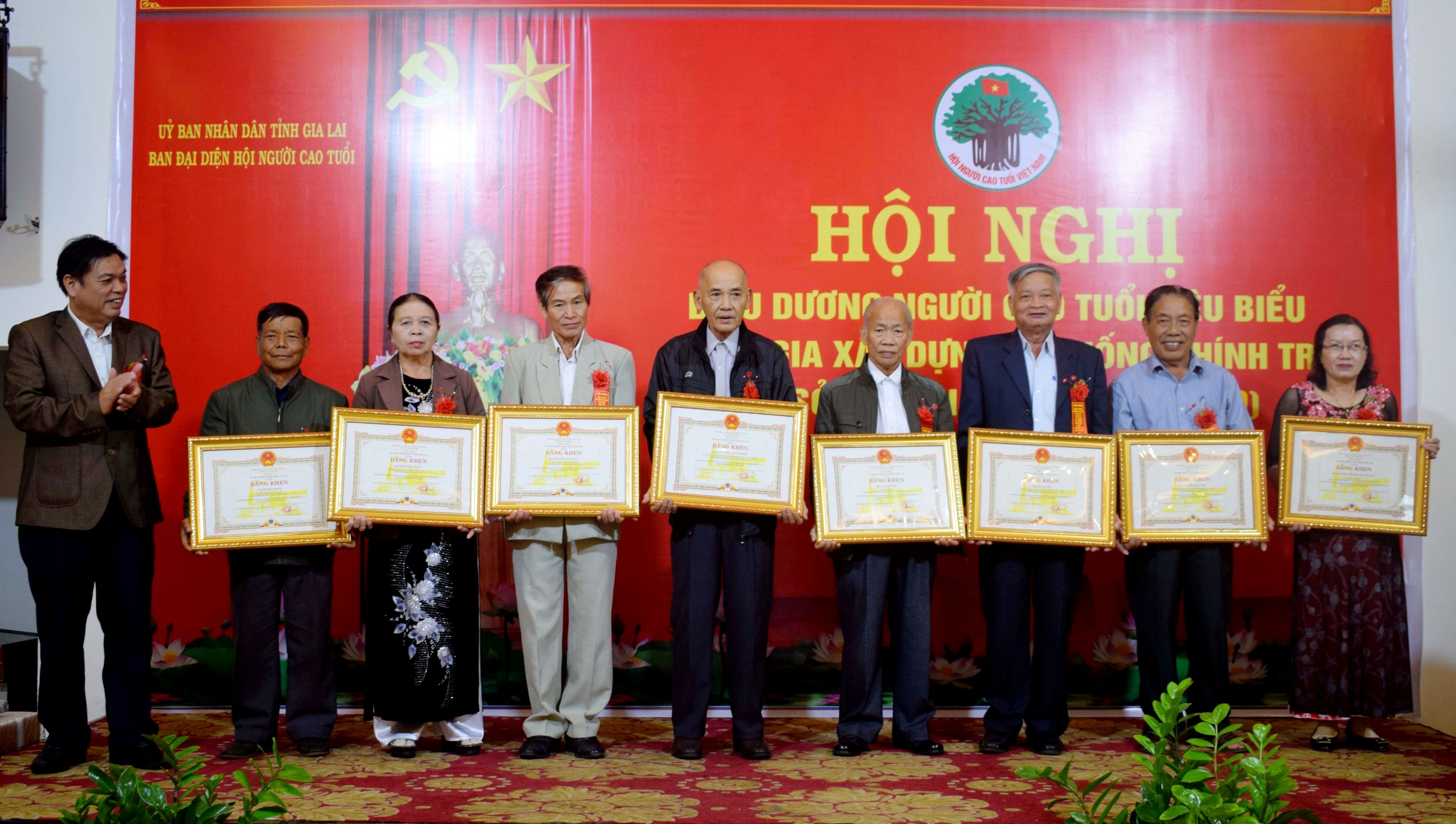 B&agrave; Trương Thị Phương Trang (ngo&agrave;i c&ugrave;ng b&ecirc;n phải) nhận Bằng khen của UBND tỉnh
