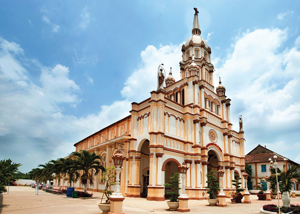 Nh&agrave; thờ c&ugrave; lao Gi&ecirc;ng ở x&atilde; Tấn Mỹ, huyện Chợ Mới