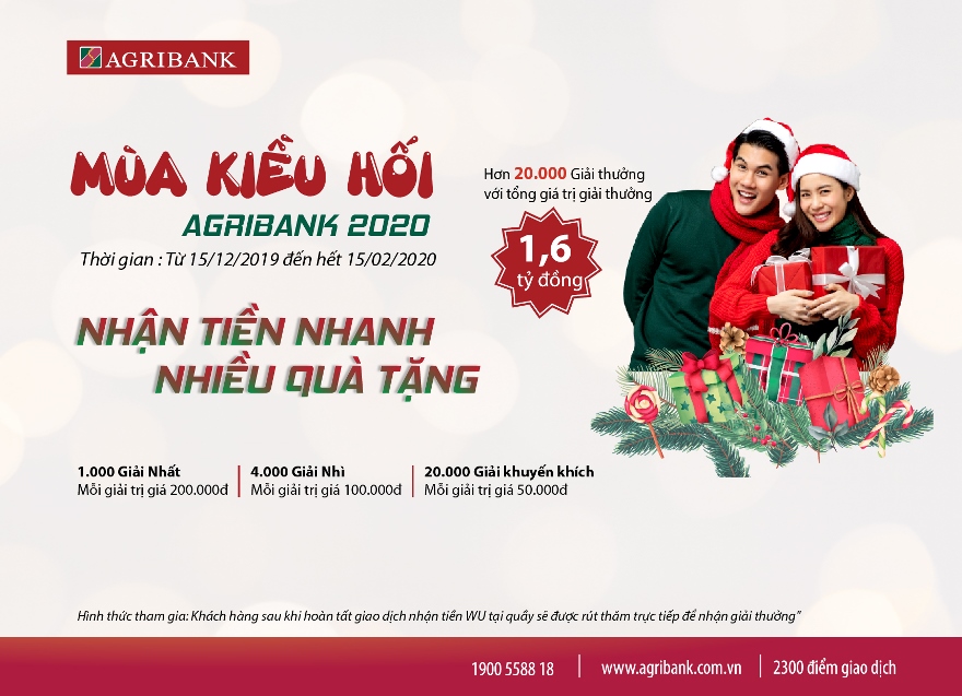 Nhận tiền nhanh, nhiều quà tặng tại Agribank