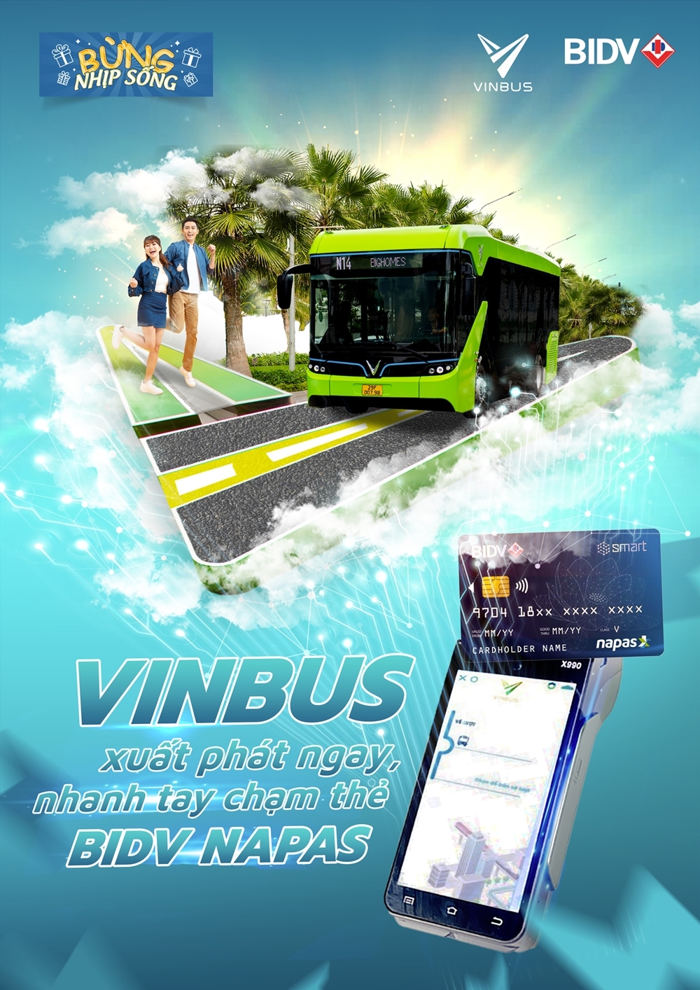 Dễ dàng mua vé buýt điện Thủ đô bằng thẻ BIDV NAPAS Dễ dàng mua vé buýt điện Thủ đô bằng thẻ BIDV NAPAS