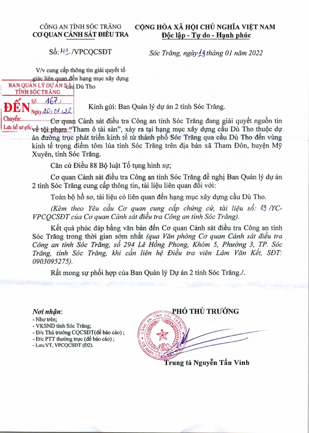 Công an Sóc Trăng thu thập hồ sơ cây cầu 125 tỉ đồng Công an Sóc Trăng thu thập hồ sơ cây cầu 125 tỉ đồng