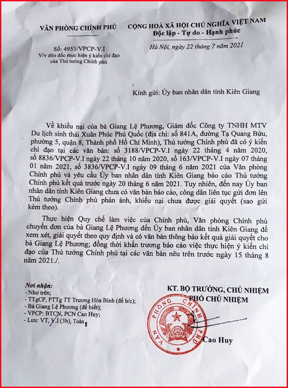 Tỉnh Kiên Giang: Sao chưa giải quyết dứt điểm việc thực hiện “Dự án Viện điều dưỡng và Trồng cây dược liệu kết hợp du lịch sinh thái”?